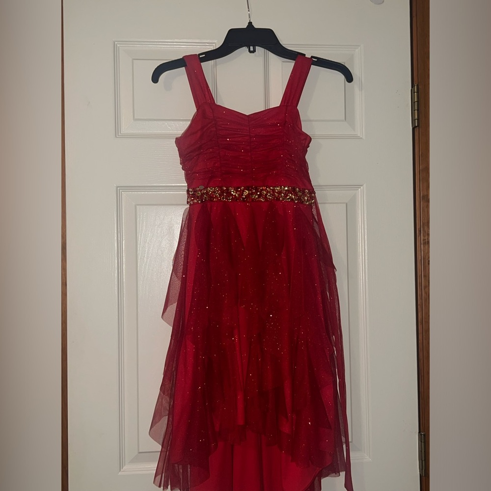 Red sparkle kids dress